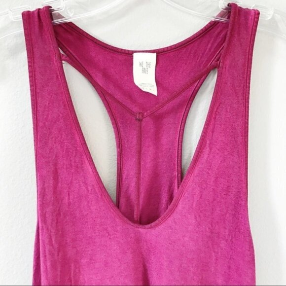 Free People Amelia T-Strap Tank Raspberry Size XS - Picture 4 of 8